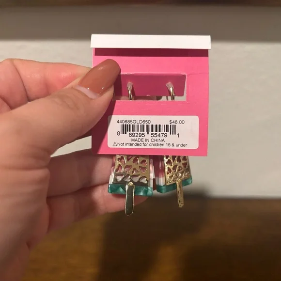 Betsey Johnson Pink and Green Popsicle Earrings - Picture 3 of 3